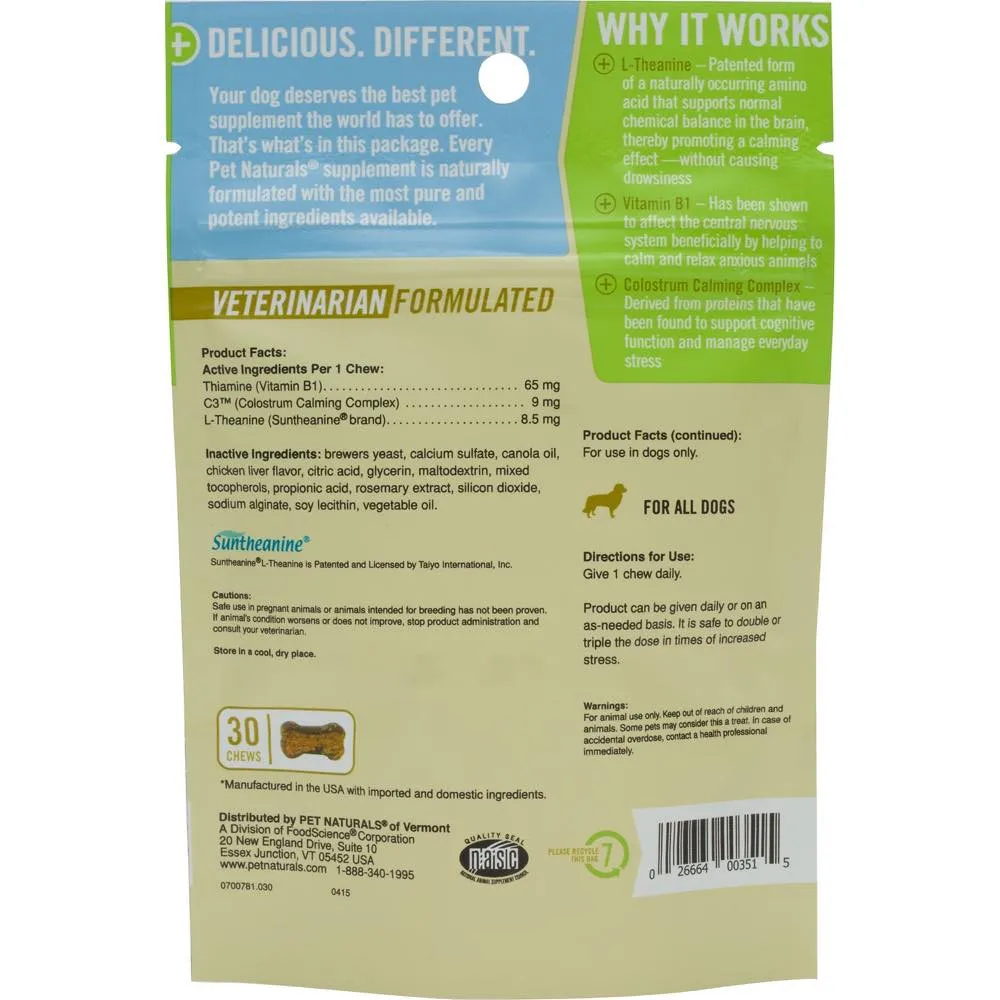 10% OFF: Pet Naturals of Vermont Calming For DOGS 30 Chews