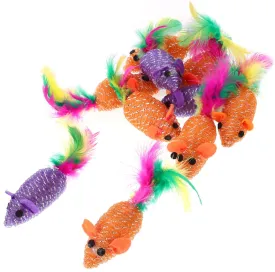 10pcs Cat Mouse Toys Tails Realistic Design for Engaging Play Random Colors Fun Pet Supplies for