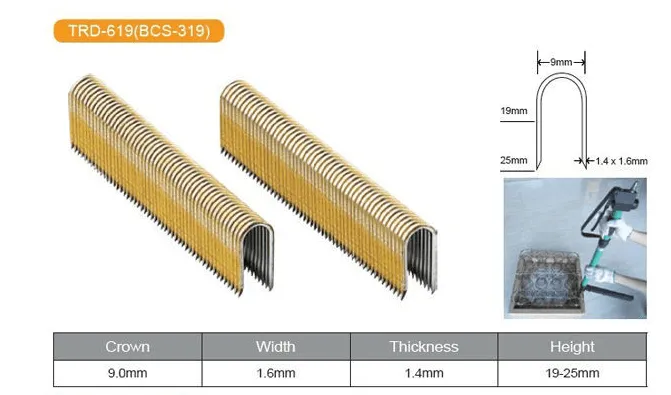 16 Gauge 3/8'' Round Crown 3/4'' Length U Shaped Staples