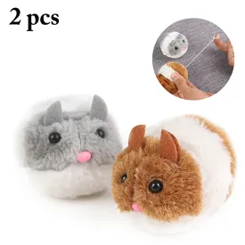 2PCS Cat Mouse Toys Plush Vibrating Moving Kitten Mice Toys Cat Interactive Toys Funny Cat Plush Vocal Toy