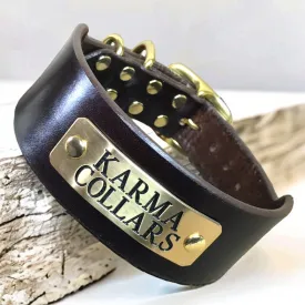 2" Wide Dog Collar with Stallion Size Nameplate