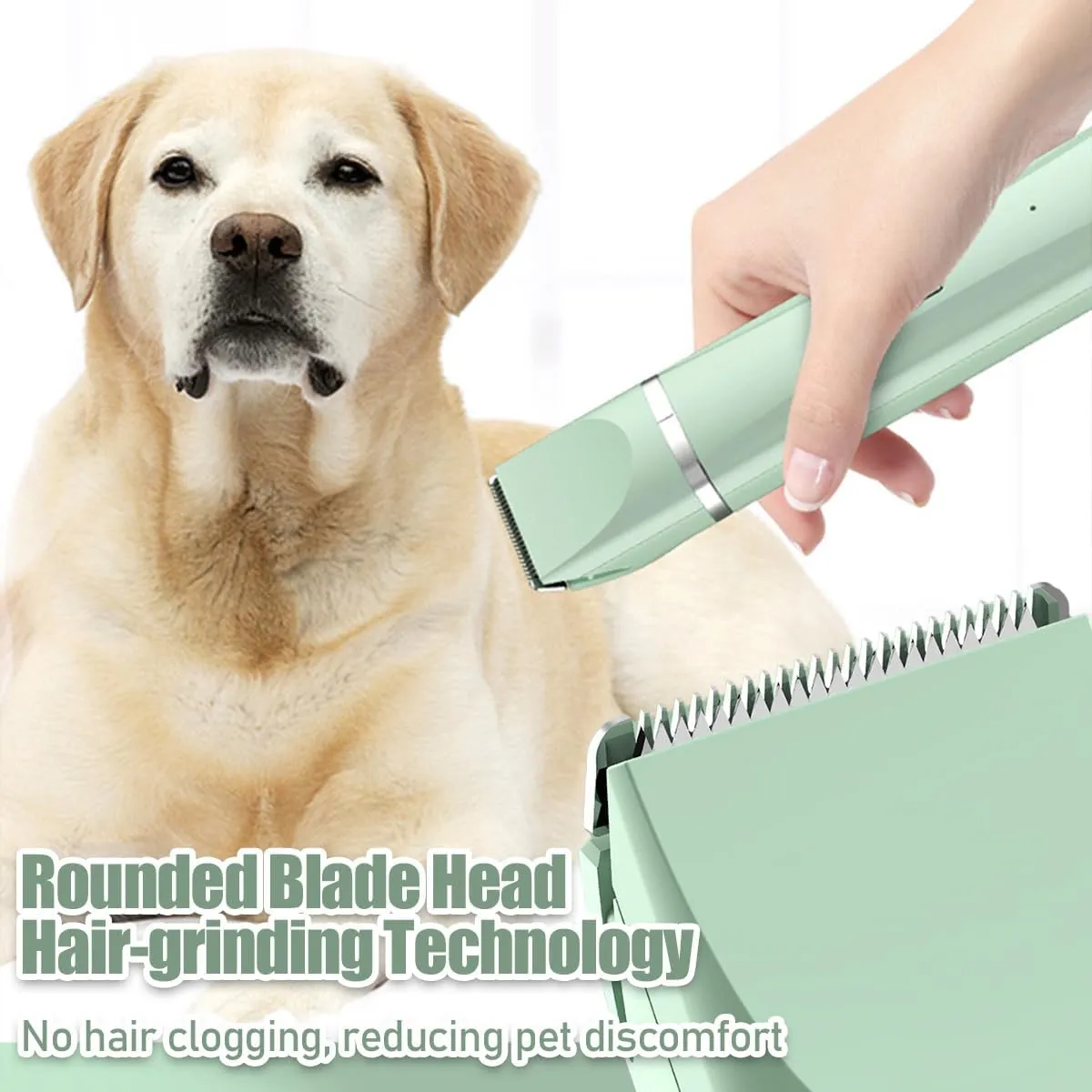 4-in-1 Pet Hair Shaver, 4 in 1 Pet Clippers Low Noise Cordless Electric Quiet Hair Clippers Set for Dogs Cats Pets, Cat Dog Nail Grinder Paw Trimmer (Green)