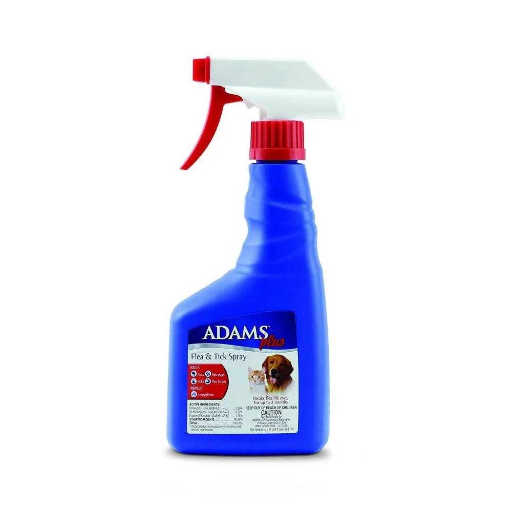 Adams Plus Spot On Flea & Tick Spray for Cats & Dogs (16-oz)