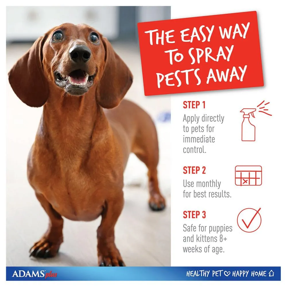 Adams Plus Spot On Flea & Tick Spray for Cats & Dogs (16-oz)