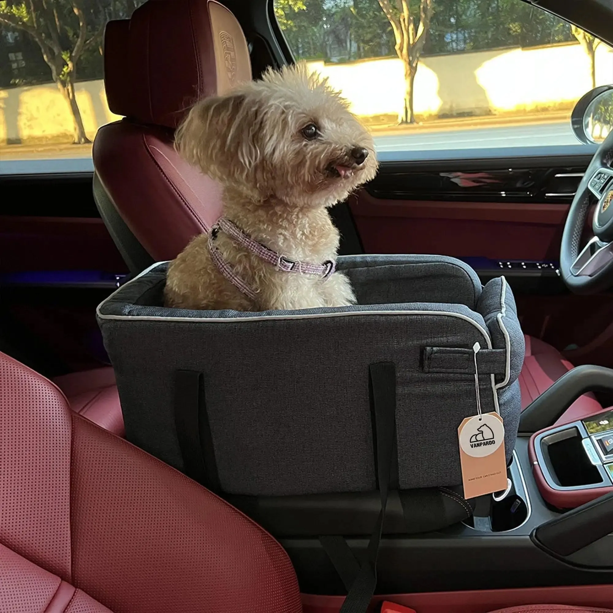 Anniepaw 2-in-1 Portable Dog Car Seat & Kennel with Safety Strap
