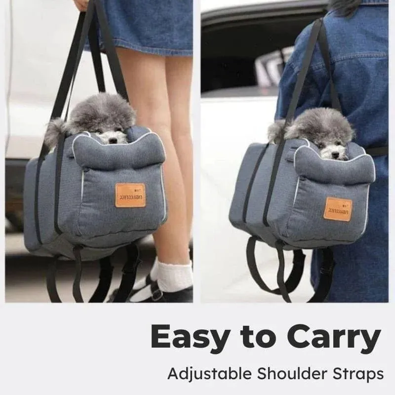 Anniepaw 2-in-1 Portable Dog Car Seat & Kennel with Safety Strap