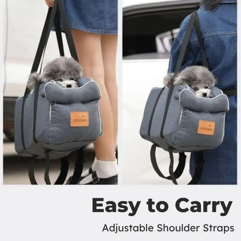 Anniepaw 2-in-1 Portable Dog Car Seat & Kennel with Safety Strap