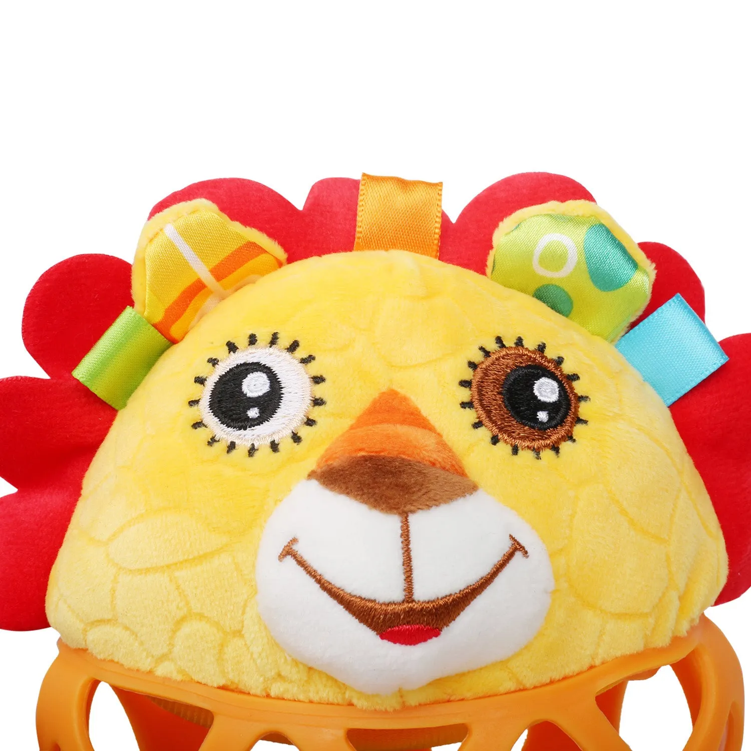 Baby Moo Lion Orange Rattle Ball
