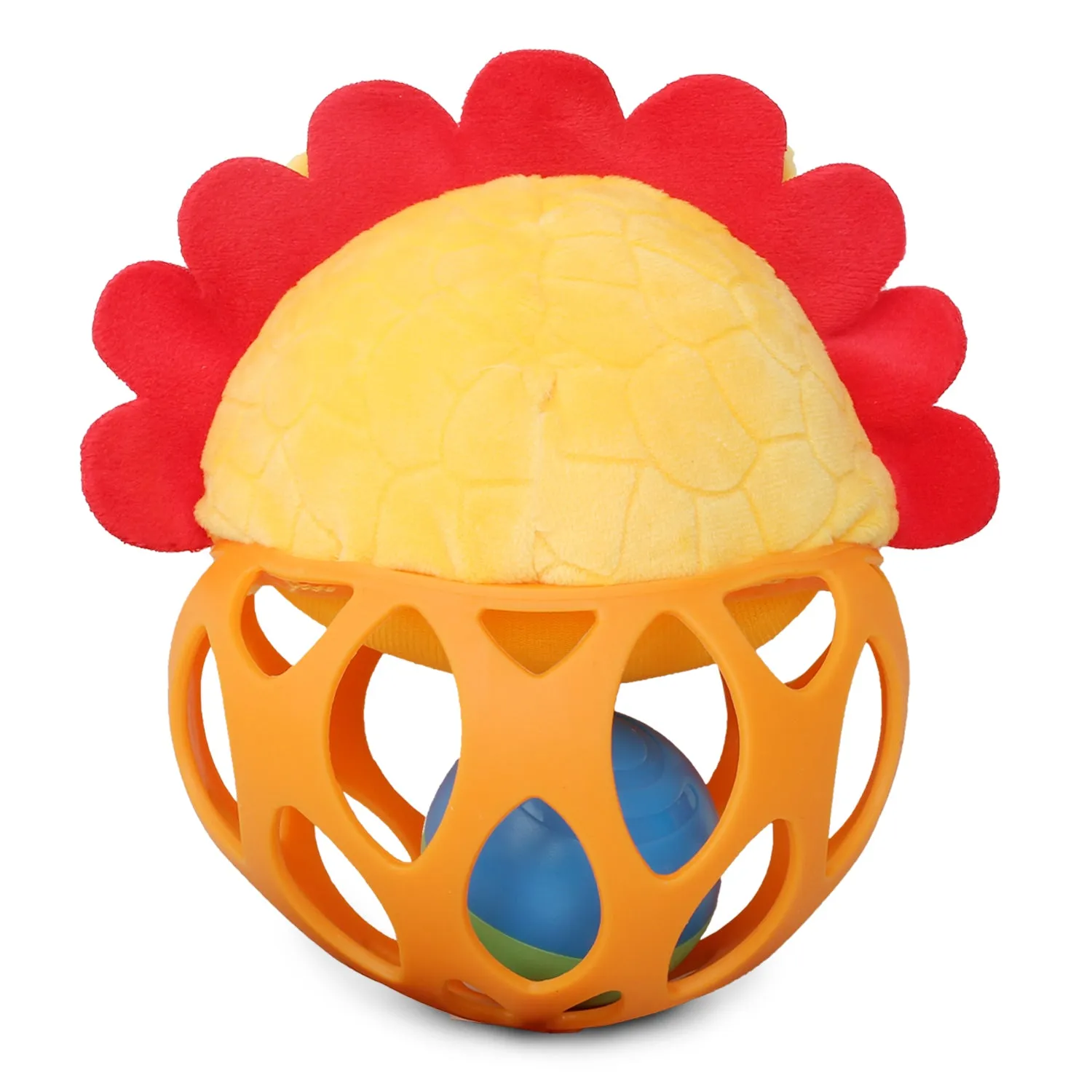 Baby Moo Lion Orange Rattle Ball