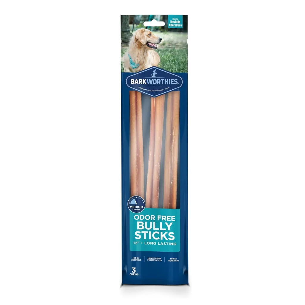 Barkworthies Odor-Free Bully Sticks Treats For Dogs