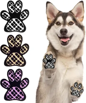 BEAUTYZOO Dog Paw Protector for Hot Pavement, Anti-Slip Paw Grips for Senior Dogs, Paw Stickers Traction Pad for Dogs Feet on Hardwood Floor, Dog Shoes Boots Socks Replacement, 8 Sets (24 pcs) S