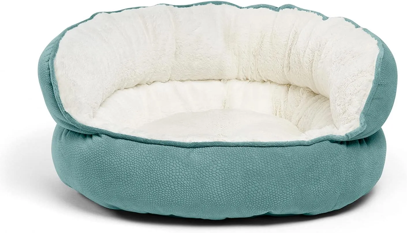 Best Friends by Sheri Throne High Bolster Orthopedic Relief Cat and Dog Bed in Mini Tide Pool
