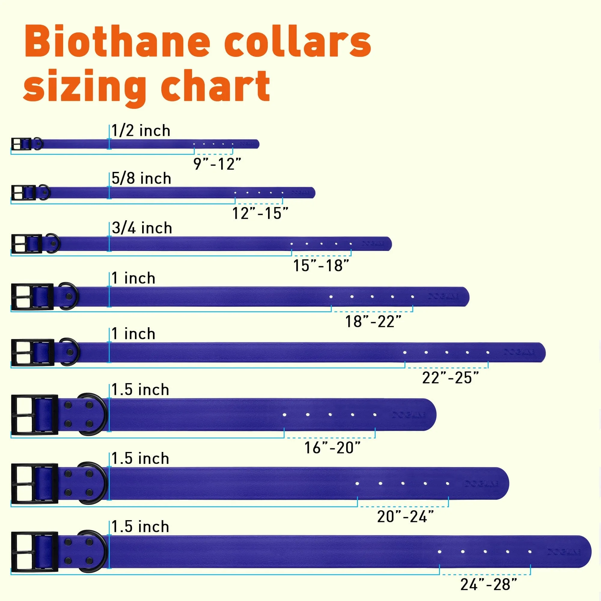 Biothane Waterproof Collar - X-Small (9 to 12 inches)