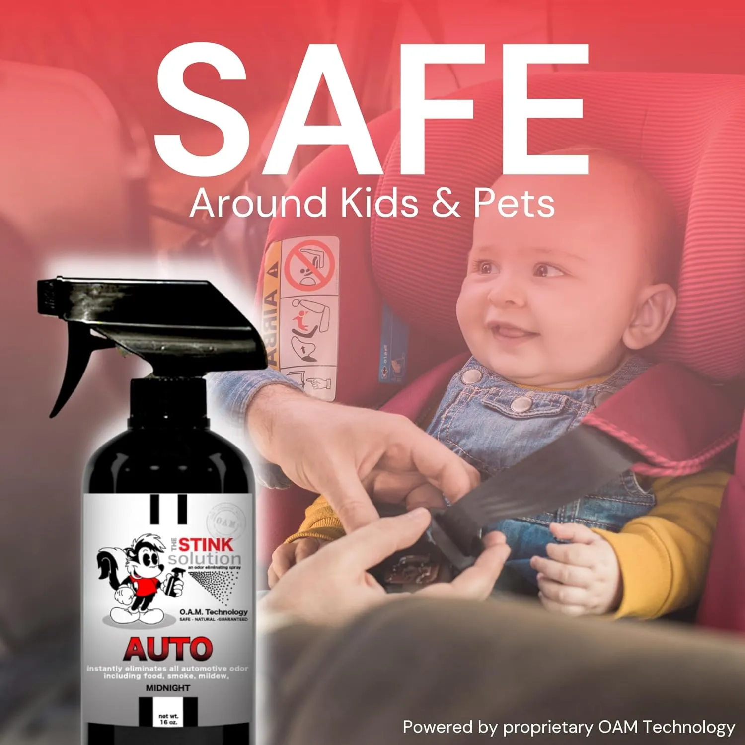 Car Deodorizer Odor Eliminator For Strong Odor: Quickly Banish Smoke, Pet, Food, Sweat, & Other Foul Smells! Safe Car Freshener for Seats & More! - 1 16 oz Bottle Coconut Mango