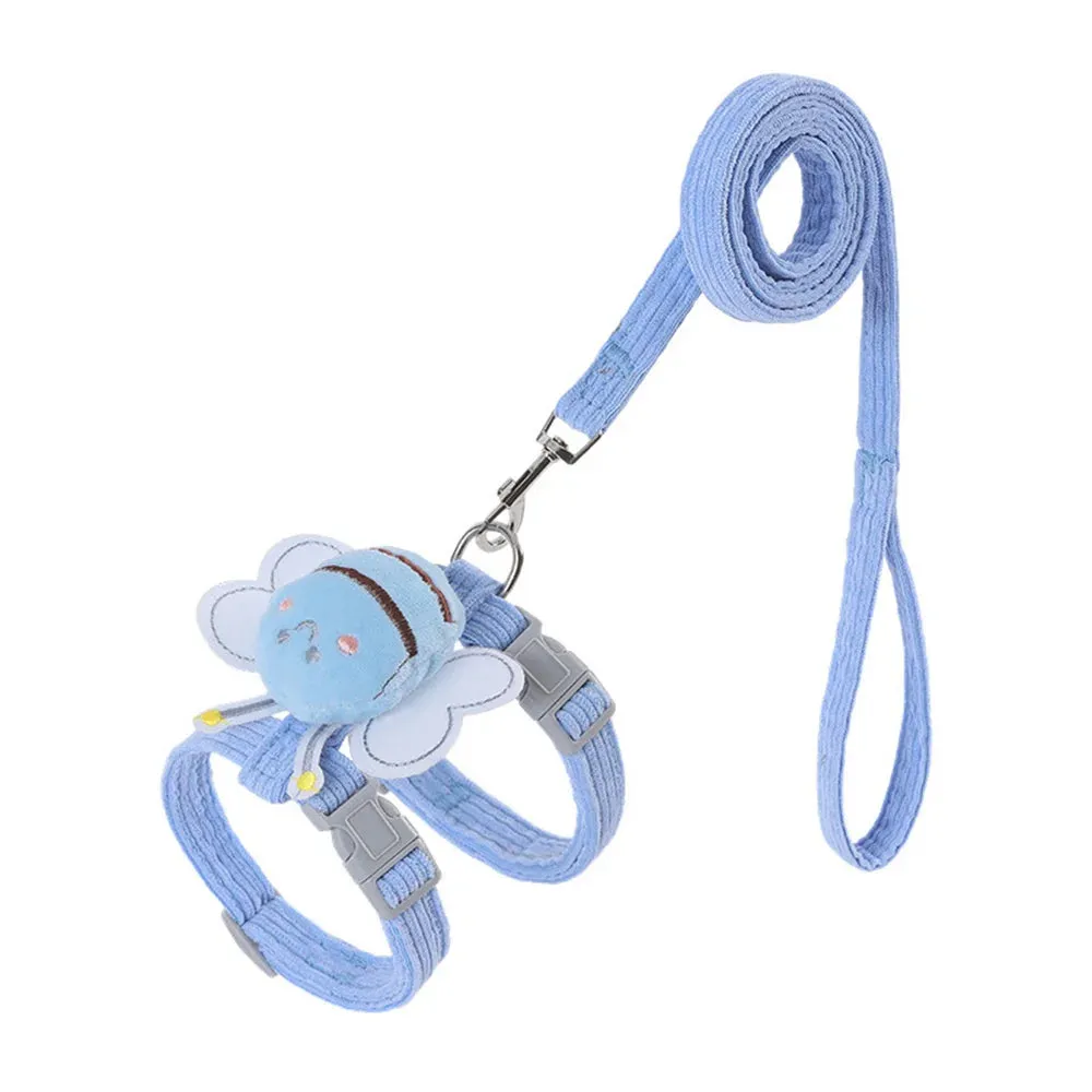 Cartoon Bee Cat Harness and Leash Set – Adjustable Soft Vest for Small Pets