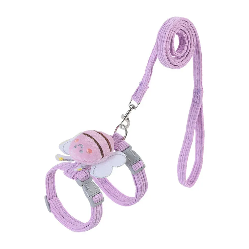Cartoon Bee Cat Harness and Leash Set – Adjustable Soft Vest for Small Pets