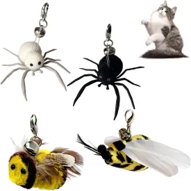 Cat Toy Insects Refills, Feather Wand Replacement Insects, Kitten Interactive Toys (4Pcs Refills(Insect))