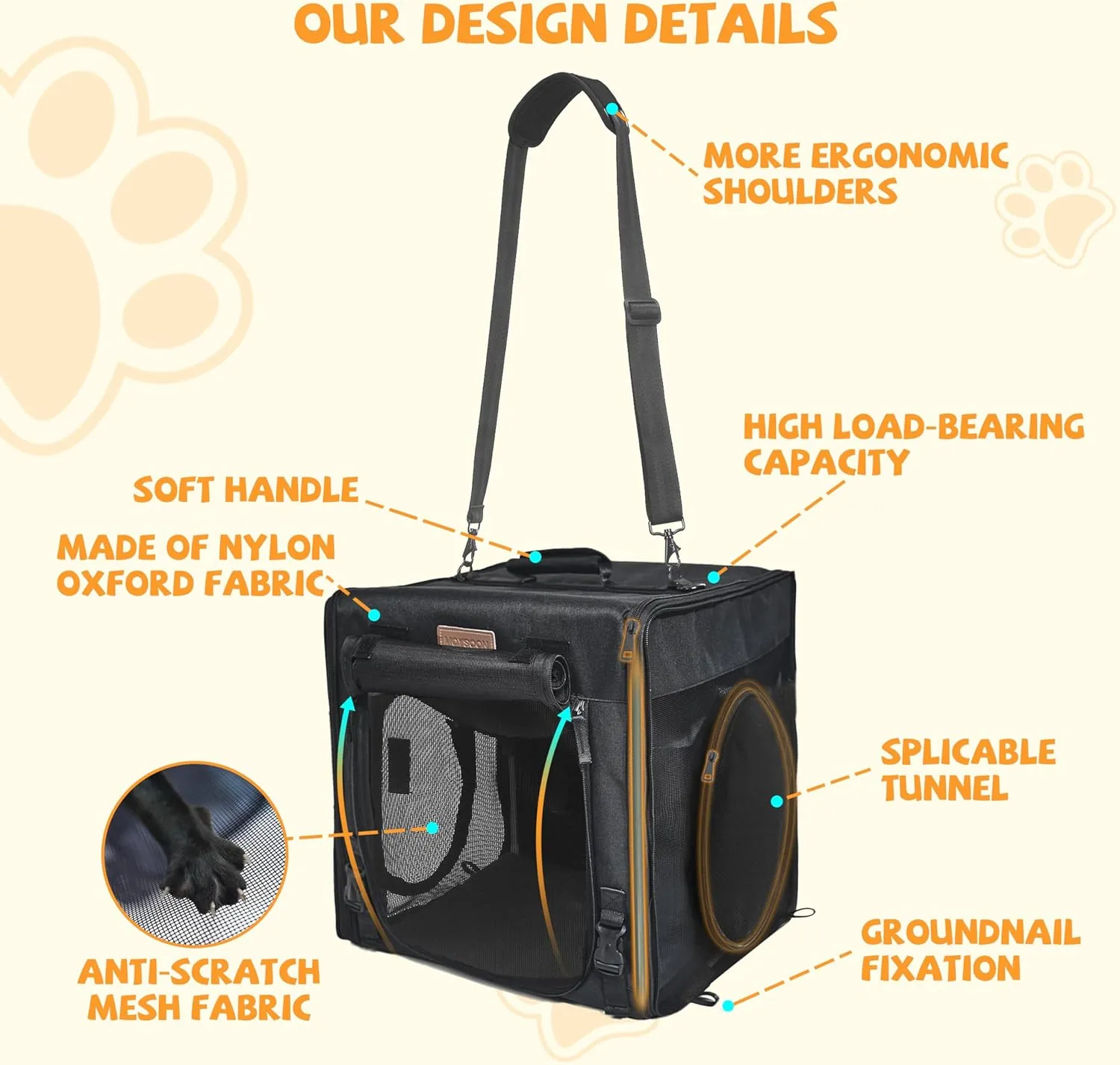 Cat Travel Carrier with Litter Box 2-in-1 Portable Double Cat Carriers for 2 Cats and Pet Shelter Ideal for Multiple Cats Soft Foldable Design with Shoulder Strap Small Size Single Grey