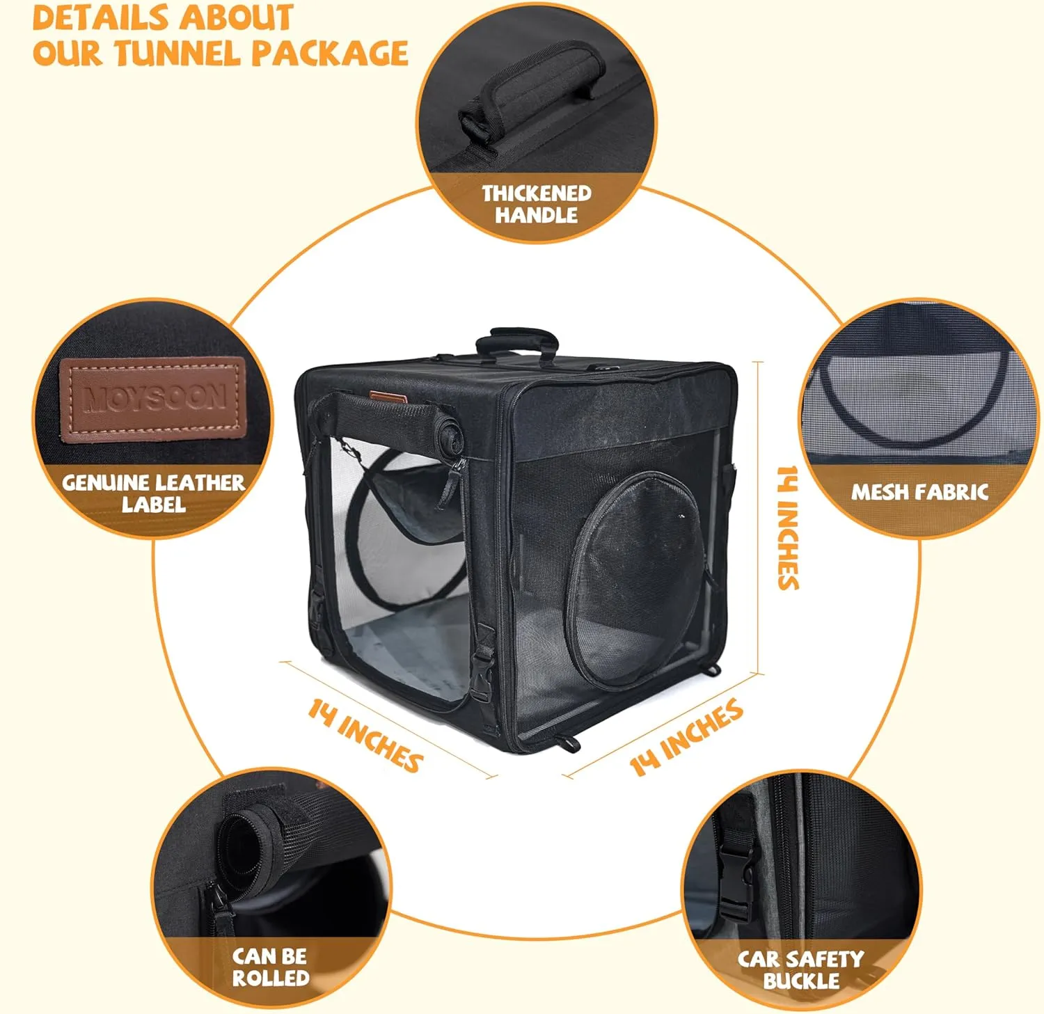 Cat Travel Carrier with Litter Box 2-in-1 Portable Double Cat Carriers for 2 Cats and Pet Shelter Ideal for Multiple Cats Soft Foldable Design with Shoulder Strap Small Size Single Grey