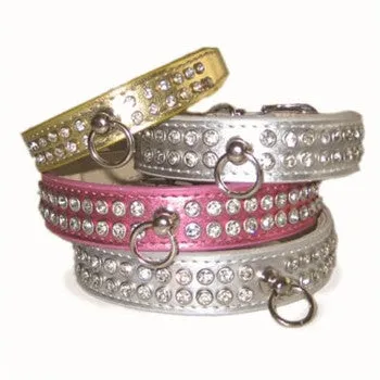 Celebrity Bling Rhinestone Studded Dog Collar - Silver