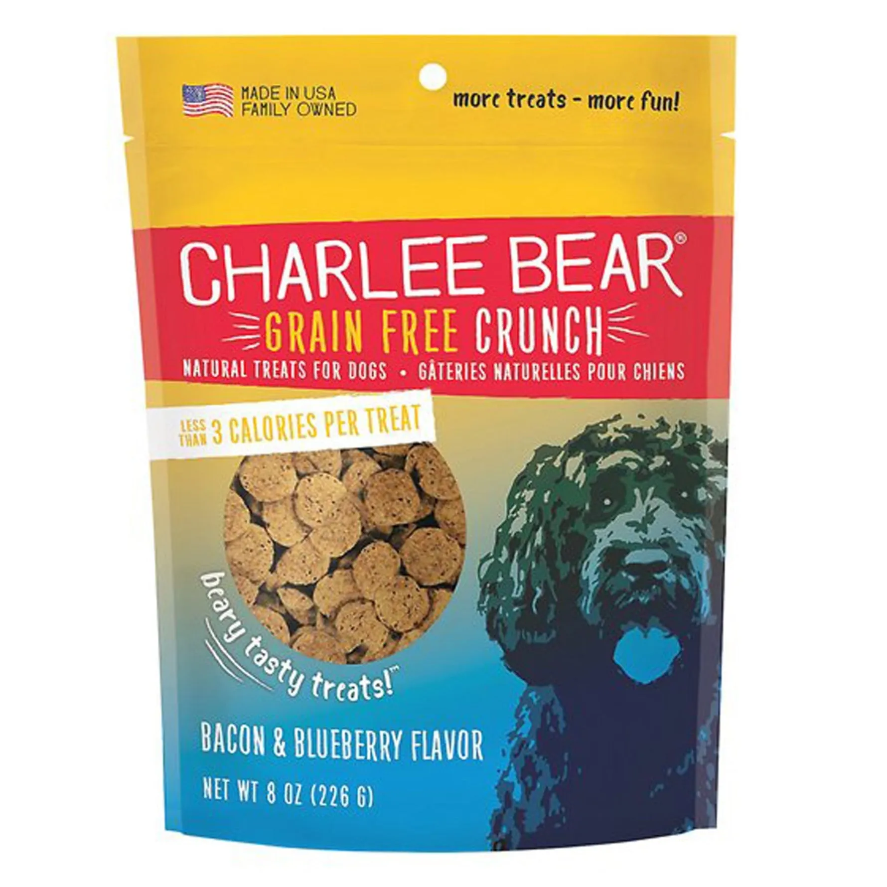 Charlee Bear Dog Crunch Grain Free Bacon And Blueberry 8oz