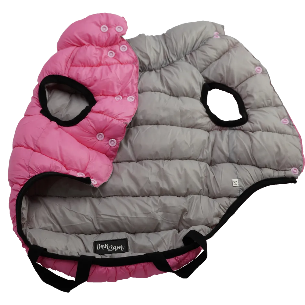 Dan & Sam - Reversible Puffer Jacket (Pink/Grey)