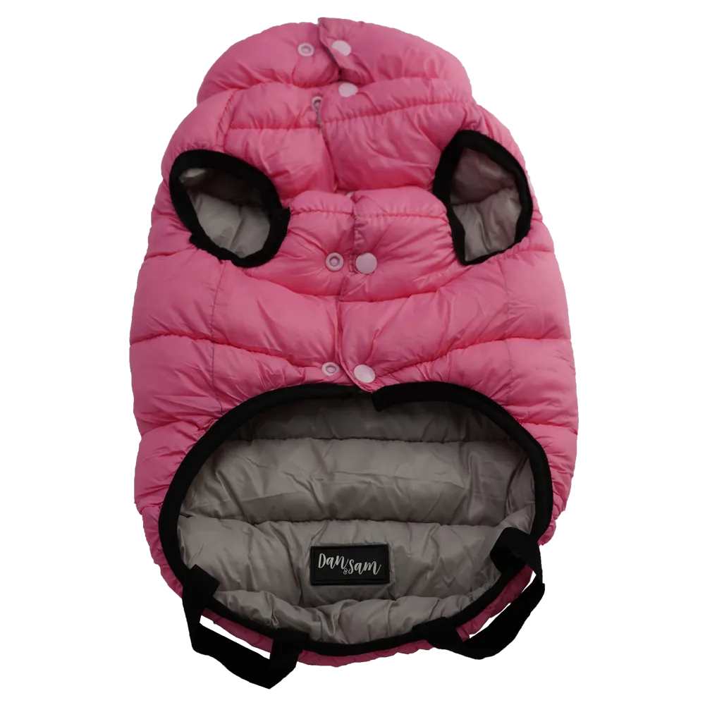 Dan & Sam - Reversible Puffer Jacket (Pink/Grey)
