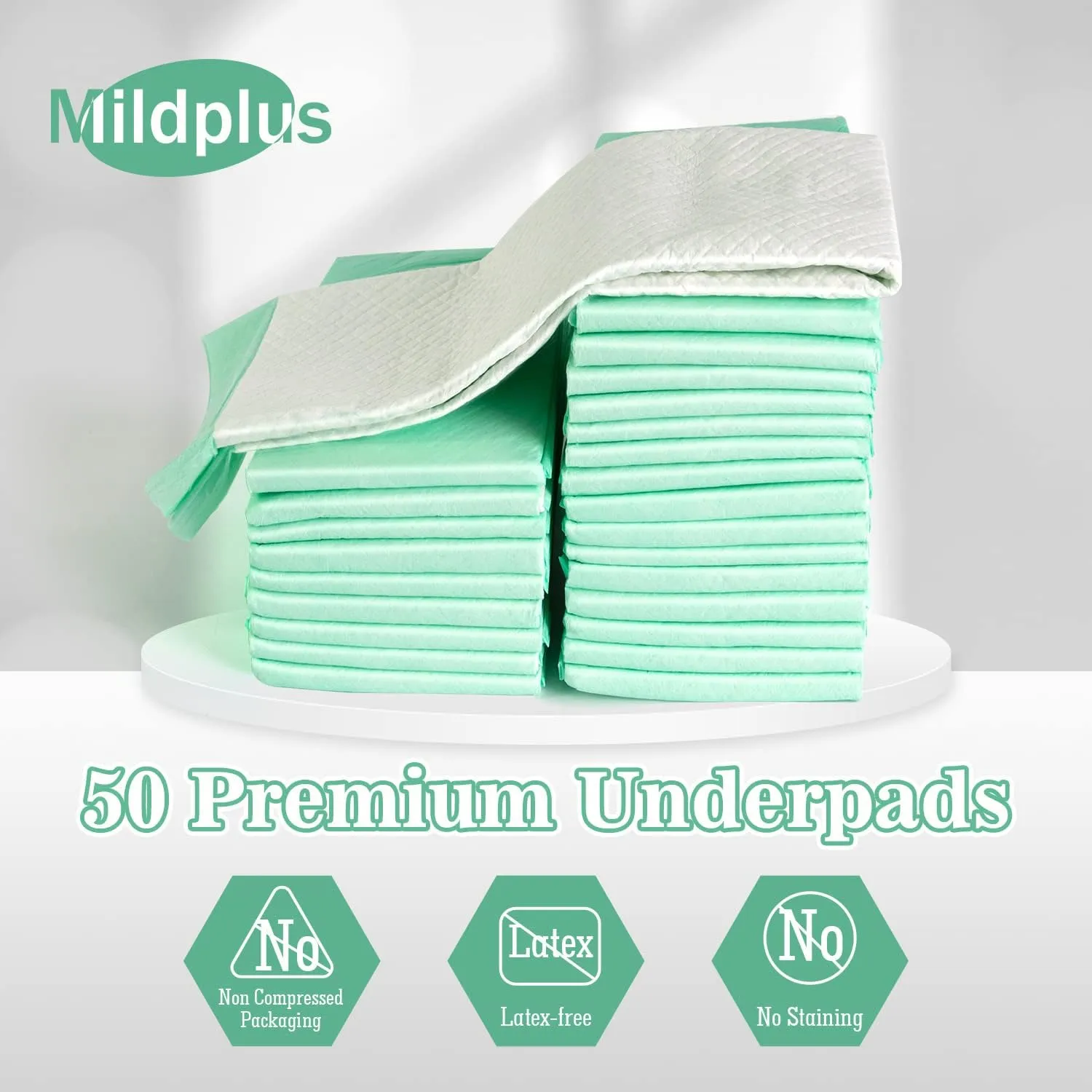 Disposable Bed Pads 30X36 (50pcs) Extra Large Underpads for Incontinence Disposable Pads for Adult, Bedwetting Child or Pets (90g/Piece, 7g SAP)