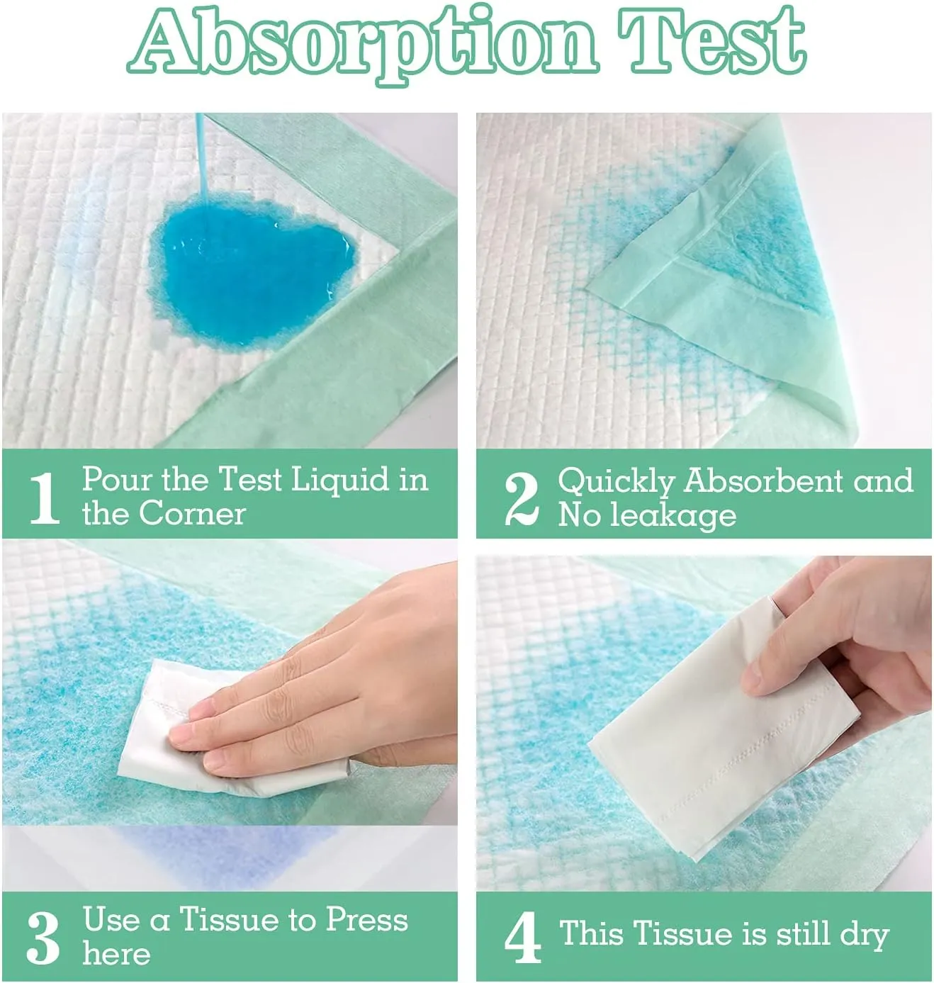 Disposable Bed Pads 30X36 (50pcs) Extra Large Underpads for Incontinence Disposable Pads for Adult, Bedwetting Child or Pets (90g/Piece, 7g SAP)