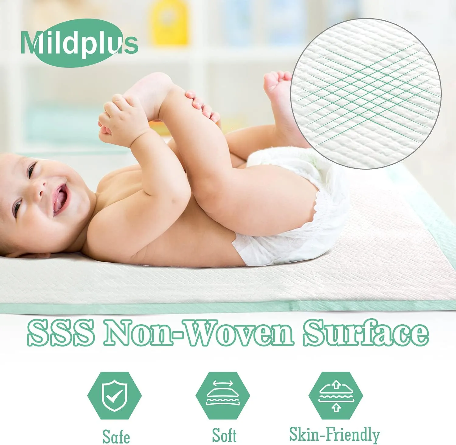 Disposable Bed Pads 30X36 (50pcs) Extra Large Underpads for Incontinence Disposable Pads for Adult, Bedwetting Child or Pets (90g/Piece, 7g SAP)