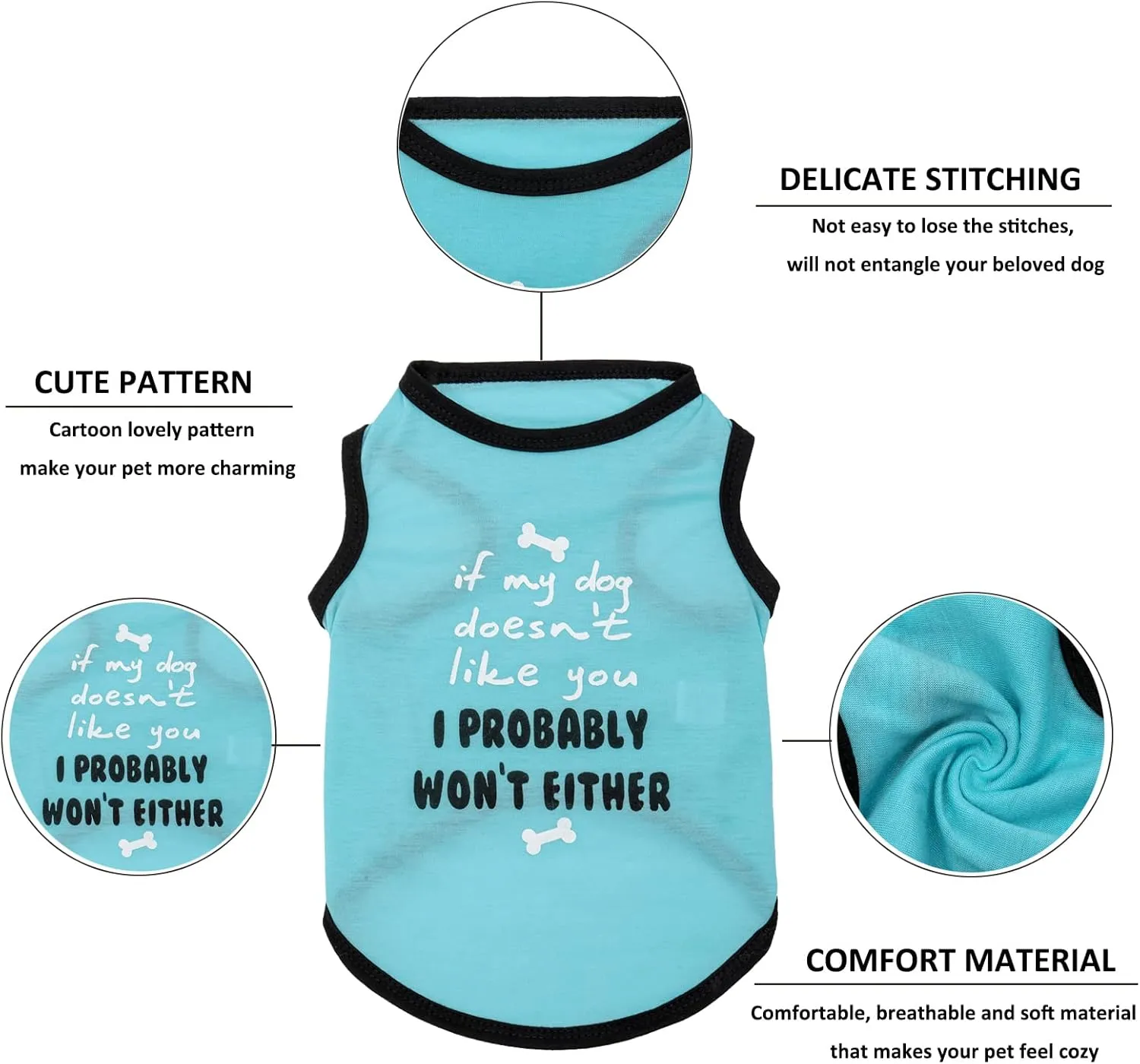 Dog Shirts Pet Printed Clothes with Funny Letters Summer Pet T Shirts Cool Puppy Shirts Breathable Dog Outfit Soft Dog Sweatshirt for Pet Dogs Cats (Large, Pattern-4)