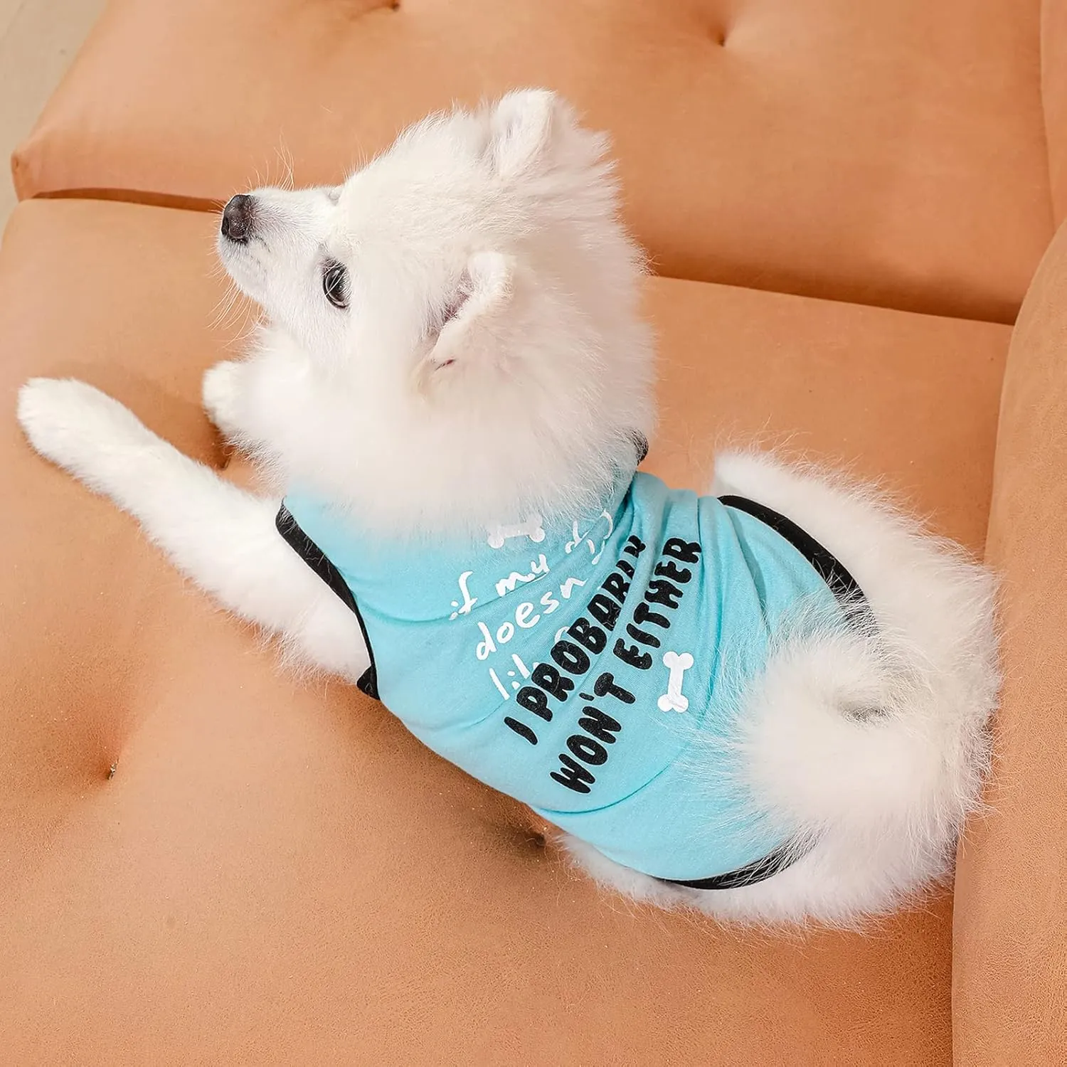 Dog Shirts Pet Printed Clothes with Funny Letters Summer Pet T Shirts Cool Puppy Shirts Breathable Dog Outfit Soft Dog Sweatshirt for Pet Dogs Cats (Large, Pattern-4)