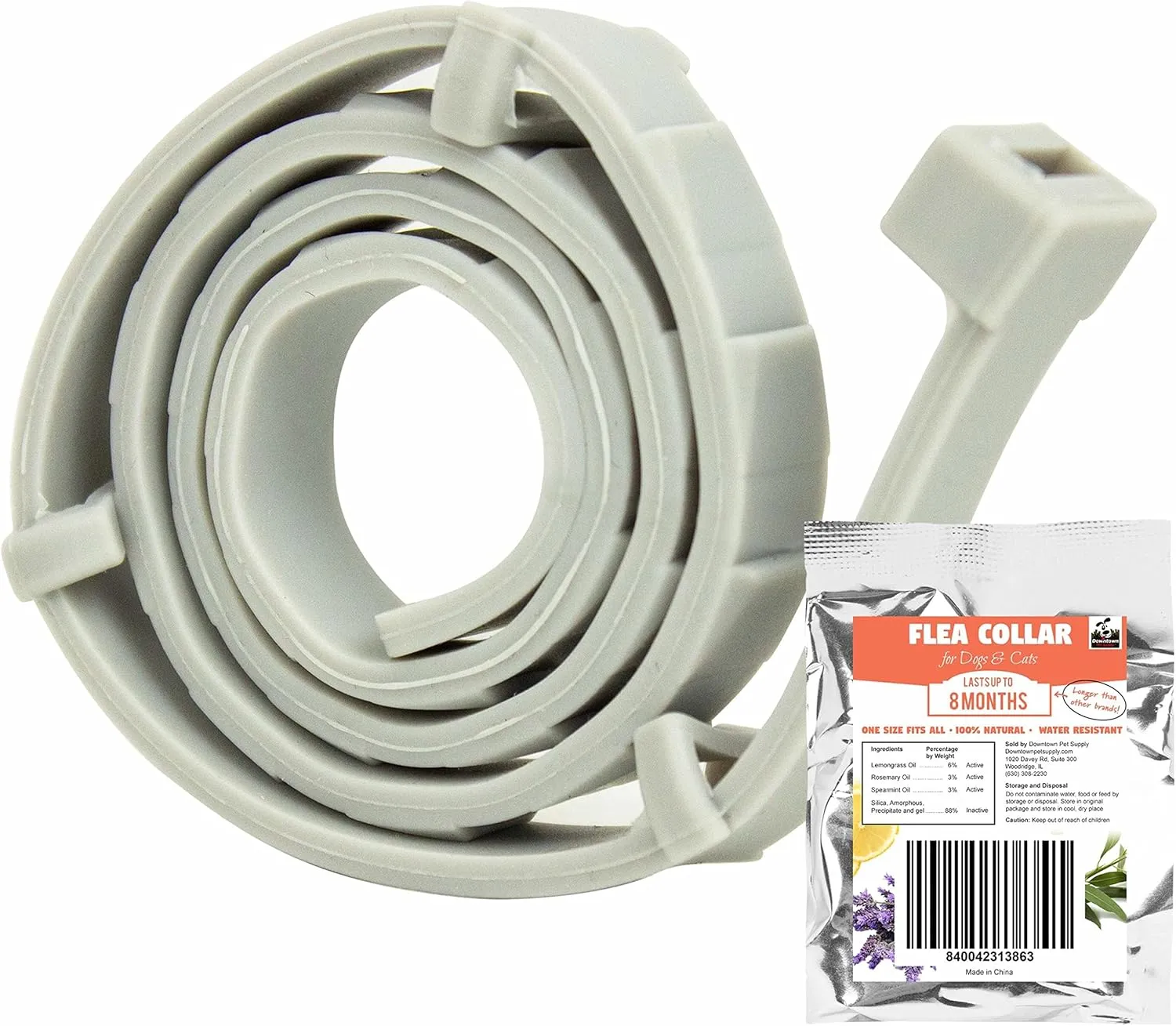 Downtown Pet Supply Plant Based Pet Flea and Tick Collar 8 Months Protection Small Medium and Large Dogs and Cats