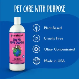 Earthbath Ultra Mild Puppy Shampoo Wild Cherry for Dogs, 16-oz bottle