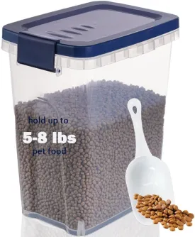 EIwichen Dog and Cat Food Storage Container with Scoop - 5-10 Lbs Pet Food Container with Airtight Lid, Dry Food Bin BPA Free, Kibble Container, for Pet, Cat, Dog, Bird Seed, e