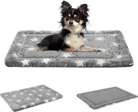 EMPSIGN Dog Crate Pad - Reversible Kennel Mat (Cool & Warm), Machine Washable, Cozy Star Pattern Sleeping Pad for Small Medium Large Dogs, All-Season Pet Bed, Suitable for 24"x18" Dog Crate, Grey
