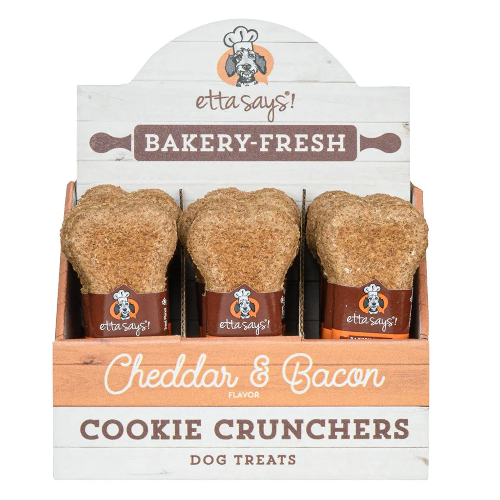 Etta Says! Cookie Cruncher Dog Treat Cheddar & Bacon, 5"