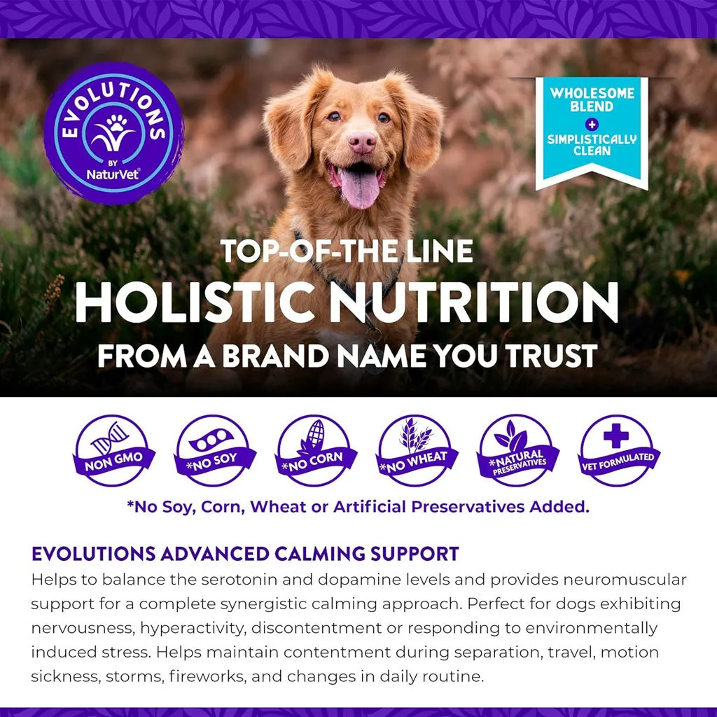Evolutions by NaturVet Advanced Calming Mood Support Soft Chews for Dogs, 90 count