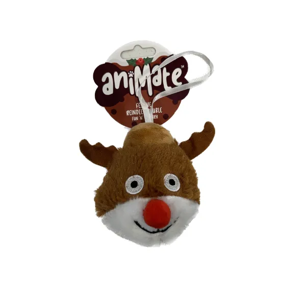 Festive Bauble Squeaky Santa Dog Toy