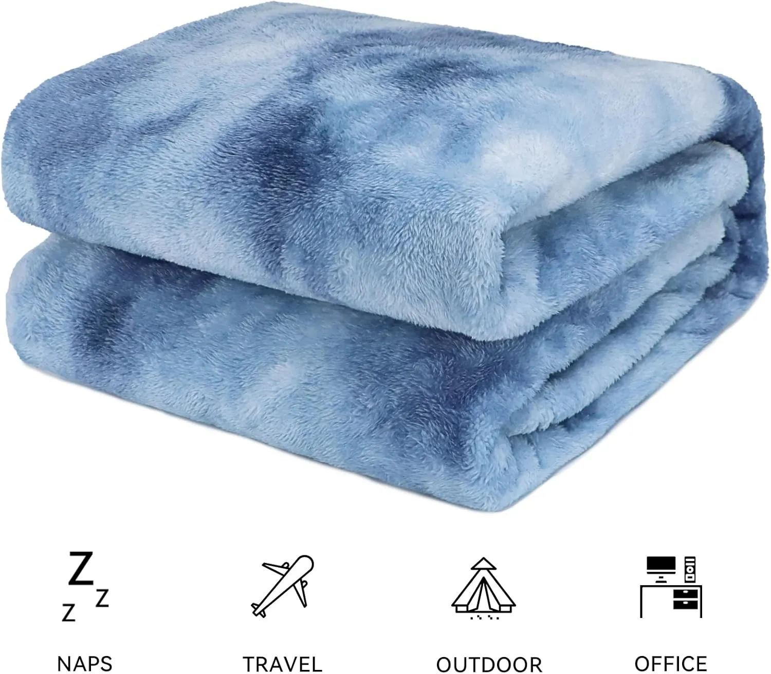 Fleece Throw Blanket Cozy Soft Lightweight Throw Blankets Warm Plush Haze Blue fall blankets and throws Couch Sofa Bed Camping Travel Picnic Outdoor Blanket Bedding Kid Baby Boys Girls Adults 50x70 in