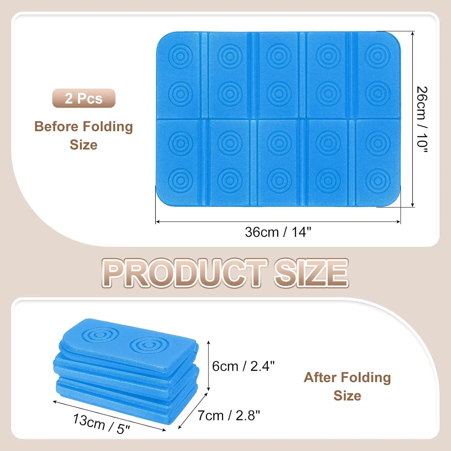 Folding Foam Mat, Mini Portable Lightweight Mini Waterproof Folding Mat Fit for Backpacking Hiking Camping Kneeling Outdoor Activities