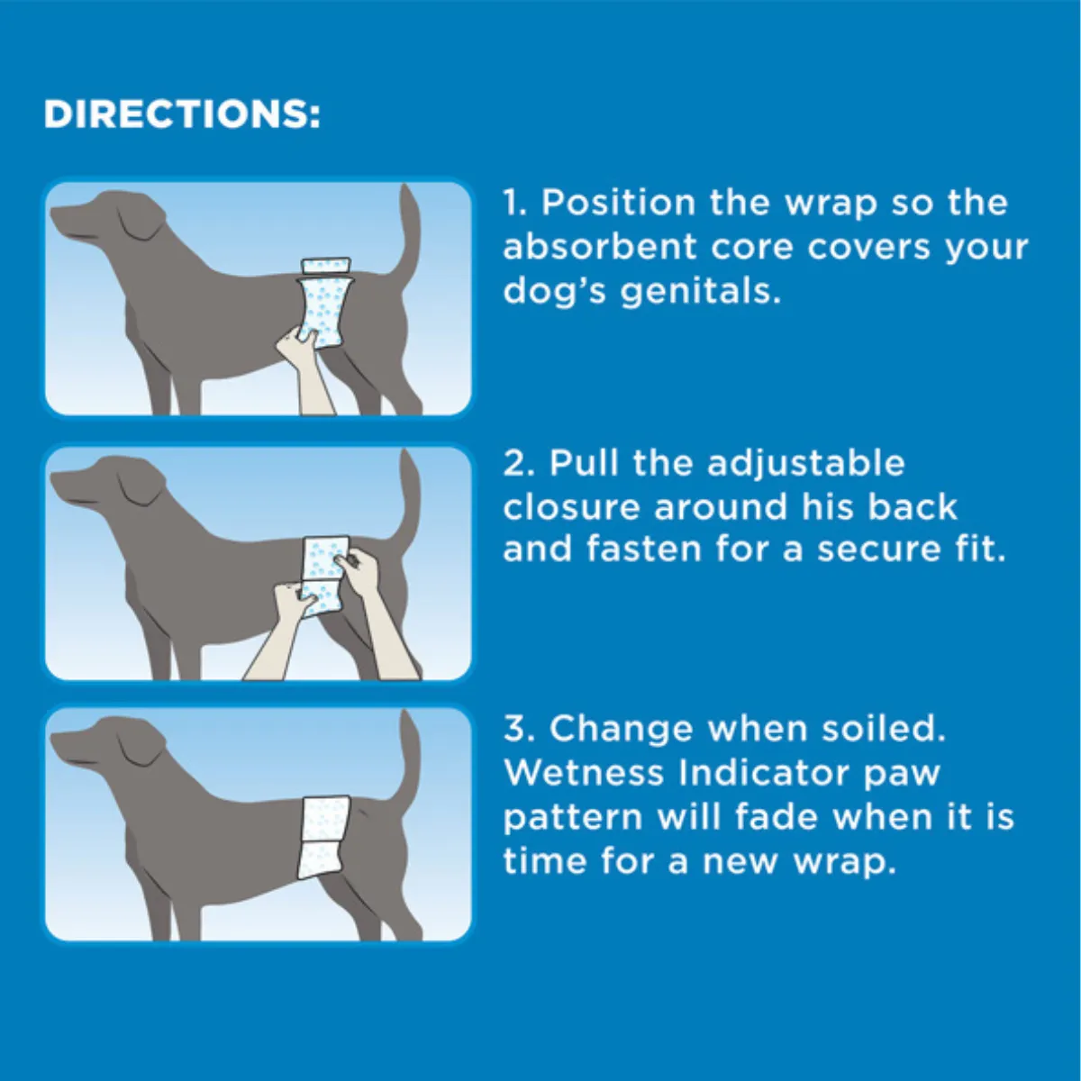 Four Paws Wee-Wee Disposable Male Dog Wraps Medium/Large 12pk
