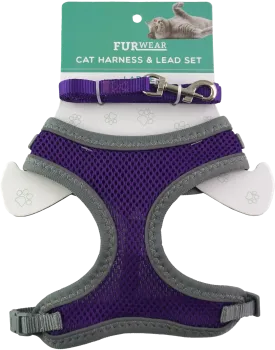 Furwear - Basic Cat Harness & Lead (Purple)