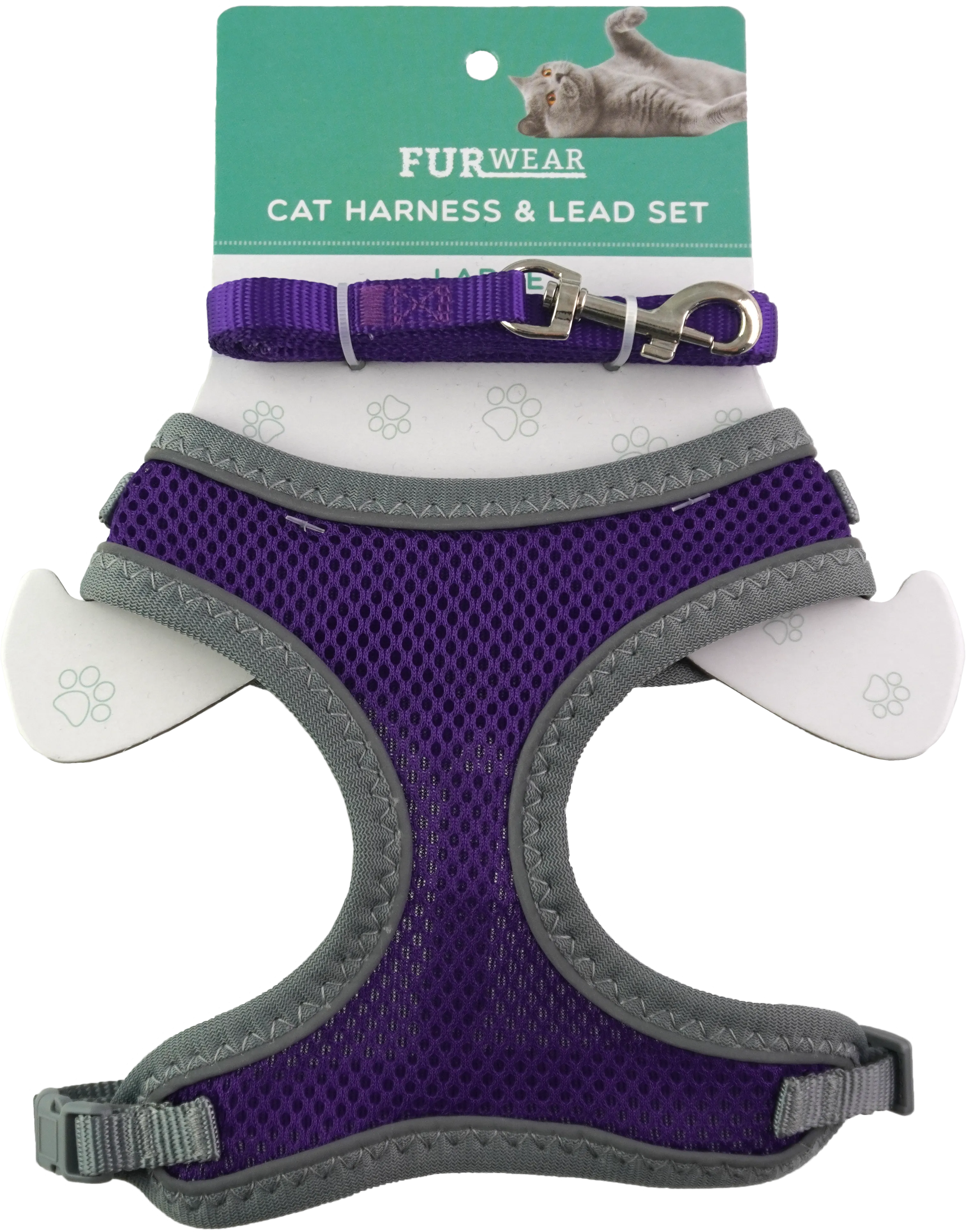Furwear - Basic Cat Harness & Lead (Purple)