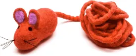 Glaciart One Felt Mouse Cat Toy  Soft Fuzzy Enrichment 100% Natural Wool - Interactive Catnip Play Cat Toy Set - Safe for Pets, Non-AZO Colored Dyes - 100 Long