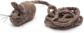 Glaciart One Felt Mouse Cat Toy  Soft Fuzzy Enrichment 100% Natural Wool - Interactive Catnip Play Cat Toy Set - Safe for Pets, Non-AZO Colored Dyes - 100 Long