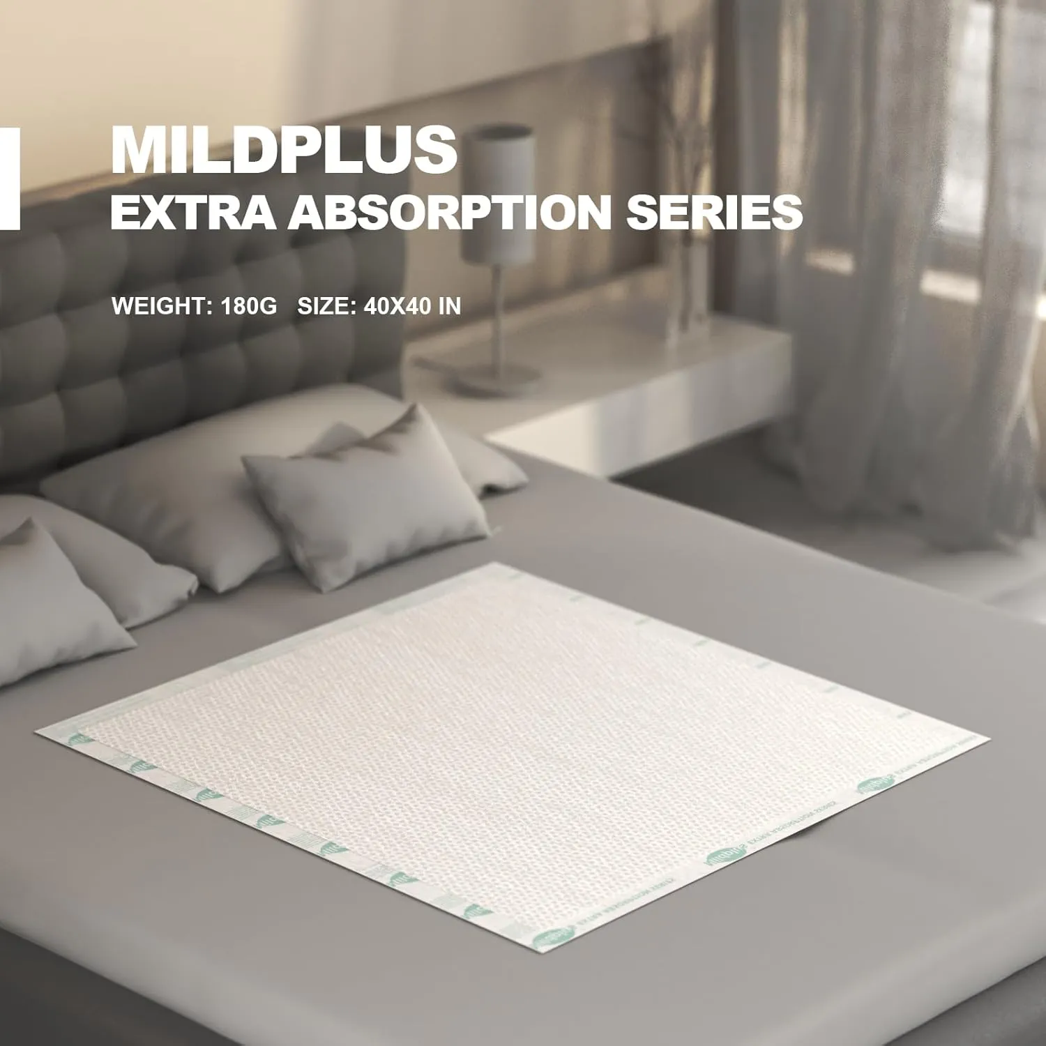 Heavy Duty Underpads 40"X40" Super Sized Chucks Pads 180 Grams Disposable Bed Pads with Strength Cloth Backing Extra Absorption Pads for Incontinence (100X100CM, 20 Count)
