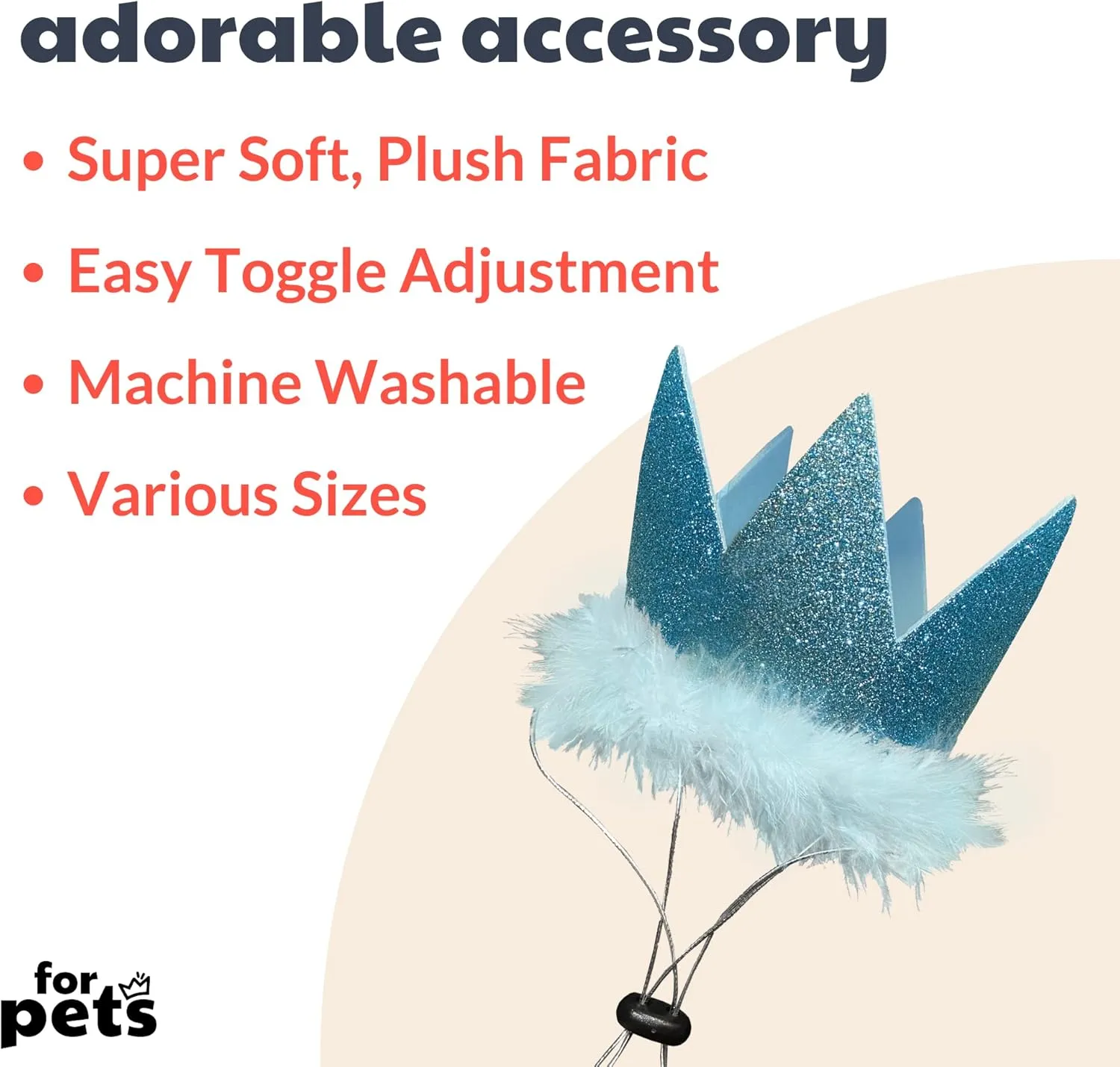 Huxley & Kent Pet Party Crown - Blue (Small) - Crown for Dogs and Cats - Adjustable Strap for Comfort and Stability - Perfect for Birthday Party, Adoption Celebration or Gotcha Day Photos