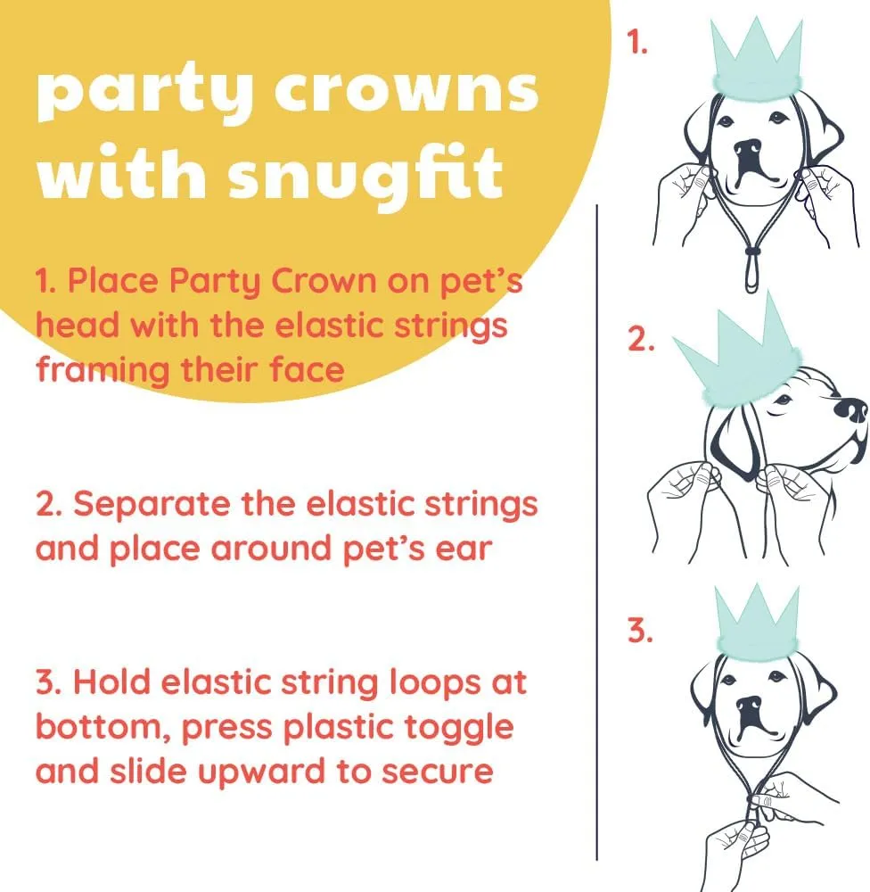 Huxley & Kent Pet Party Crown - Blue (Small) - Crown for Dogs and Cats - Adjustable Strap for Comfort and Stability - Perfect for Birthday Party, Adoption Celebration or Gotcha Day Photos