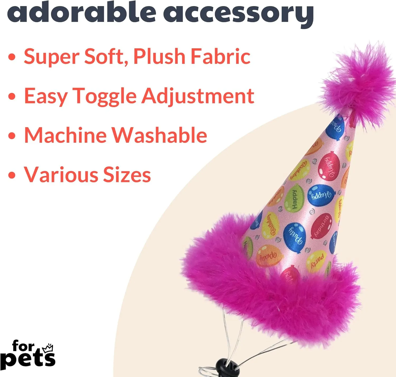 Huxley & Kent Pet Party Hat - Pink Party Time (Small) - Birthday Hat for Dogs and Cats - Adjustable Strap for Comfort and Stability - Perfect for Birthday Party, Adoption Celebration or Gotcha Day